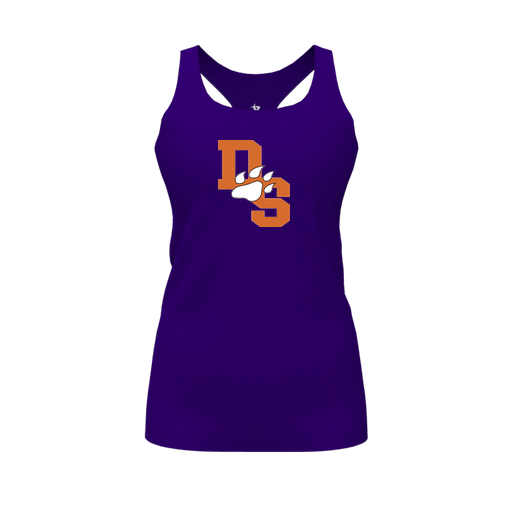 [FT0TRBPP-FYS-LOGO2] Decker Racerback Tank Top (Female Youth S, Purple, Logo 2)