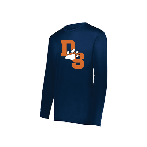[222822.065.XS-LOGO2] Men's LS Smooth Sport Shirt (Adult XS, Navy, Logo 2)