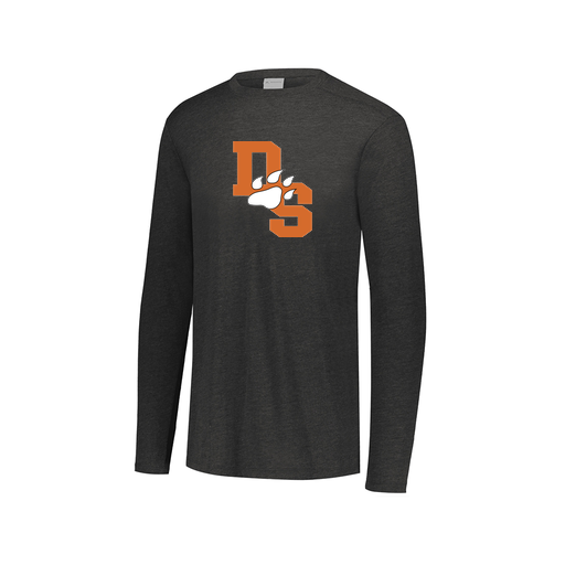 [FTLCUBBK-AXS-LOGO2] Decker Men's Tri-Blend T-Shirt - Long Sleeve (Adult XS, Black, Logo 2)