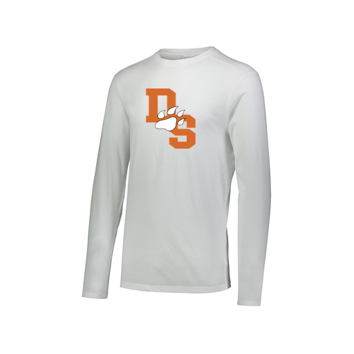 [FTLCUBWH-AXS-LOGO2] Decker Men's Tri-Blend T-Shirt - Long Sleeve (Adult XS, White, Logo 2)
