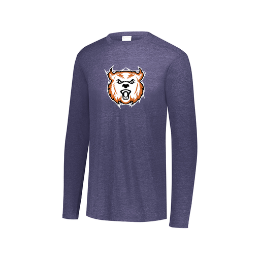 [FTLCUBNV-AXS-LOGO3] Decker Men's Tri-Blend T-Shirt - Long Sleeve (Adult XS, Navy, Logo 3)