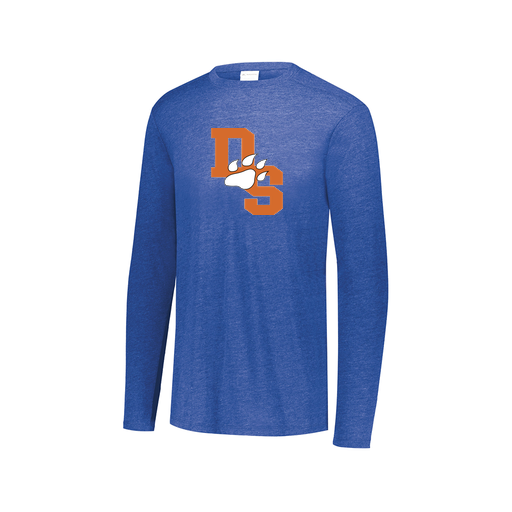 [FTLCUBRY-AXS-LOGO2] Decker Men's Tri-Blend T-Shirt - Long Sleeve (Adult XS, Royal, Logo 2)
