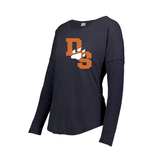 [FTLCUBNV-FAS-LOGO2] Decker Women's Tri-Blend T-Shirt - Long Sleeve (Female Adult S, Navy, Logo 2)