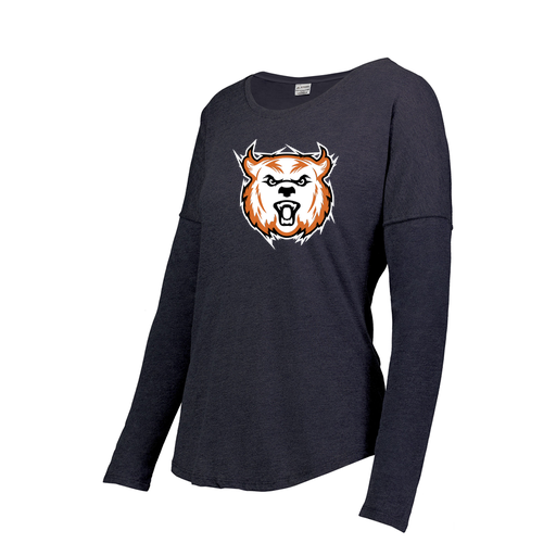 [FTLCUBNV-FAS-LOGO3] Decker Women's Tri-Blend T-Shirt - Long Sleeve (Female Adult S, Navy, Logo 3)