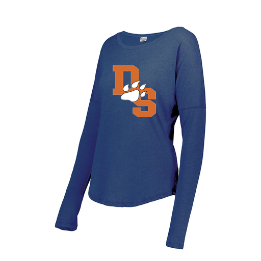 [FTLCUBRY-FAS-LOGO2] Decker Women's Tri-Blend T-Shirt - Long Sleeve (Female Adult S, Royal, Logo 2)