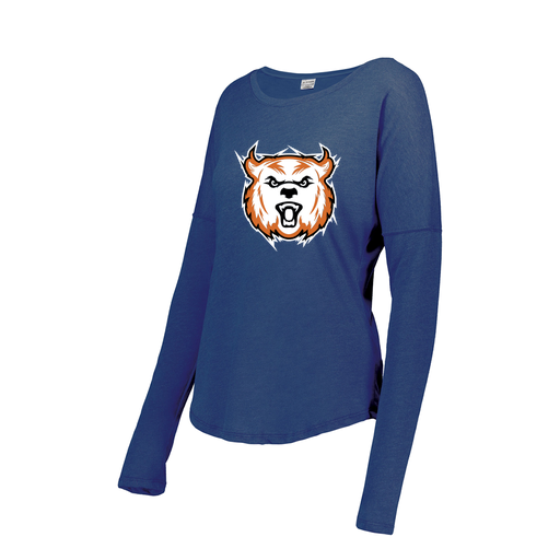 [FTLCUBRY-FAS-LOGO3] Decker Women's Tri-Blend T-Shirt - Long Sleeve (Female Adult S, Royal, Logo 3)