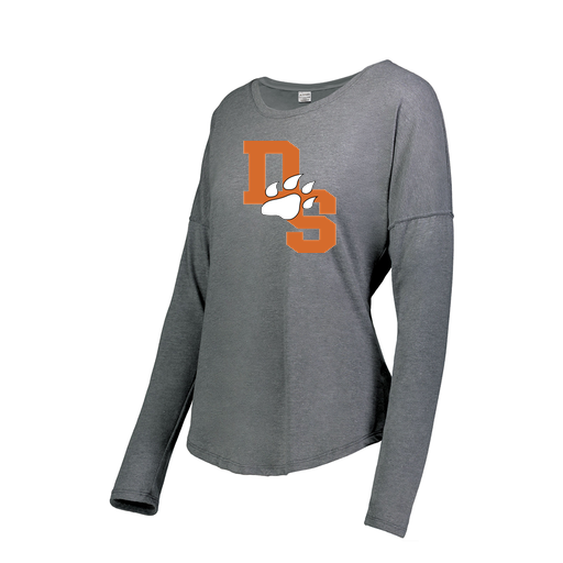 [FTLCUBGY-FAS-LOGO2] Decker Women's Tri-Blend T-Shirt - Long Sleeve (Female Adult S, Gray, Logo 2)